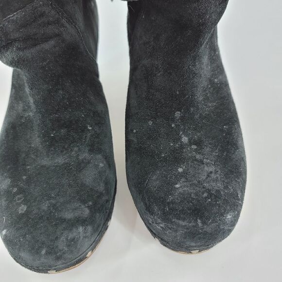 Ugg Australia lynnea black suede leather boots booties lined sheerling clog 6 - Picture 4 of 6